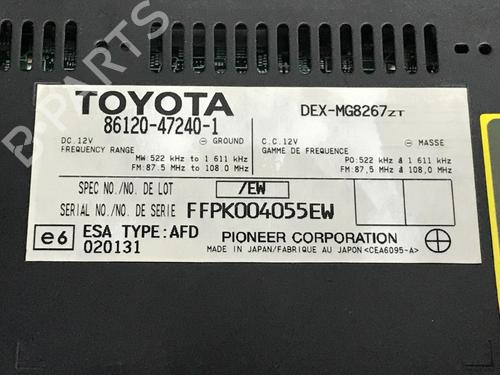 Radio TOYOTA PRIUS Liftback (_W2_) 1.5 Hybrid (NHW20_, NHW20R) | BP10852481E6 