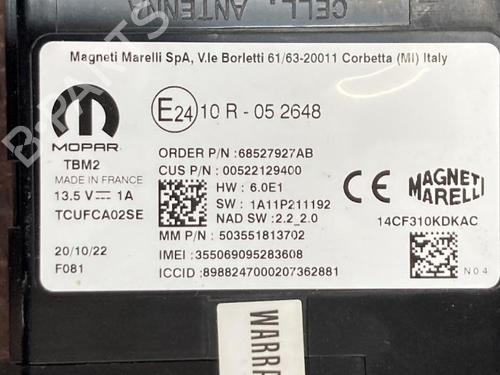Used Electronic module Electronic module JEEP COMPASS (MP, M6, MV, M7) 1.3 Hybrid 4x4 (240 hp) 40589449 40589449