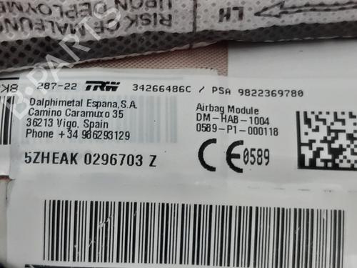 Left curtain airbag CITROËN C5 AIRCROSS (A_) 1.2 PureTech 130 (ARHNSJ) | BP19060447C11 