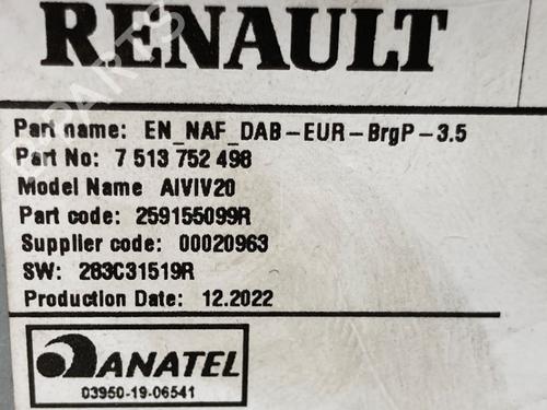 Radio RENAULT KANGOO III Box Body/MPV 1.5 Blue dCi 75 (FJAA) | BP23987826E6 