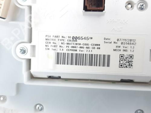 Instrument cluster PEUGEOT 208 I (CA_, CC_) 1.2 VTI 82 | BP17027304C47 