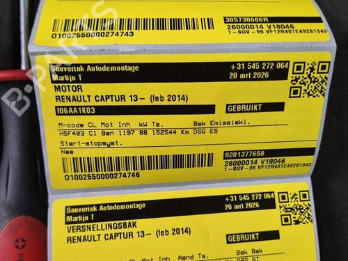 Used Engine Engine RENAULT CAPTUR I (J5_, H5_) 1.2 TCe 120 (120 hp) 34235474 34235474