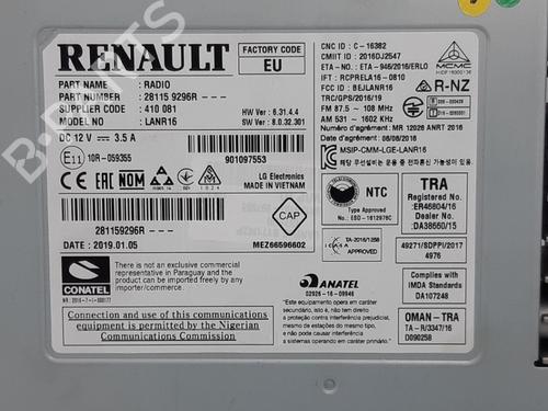 Radio RENAULT KADJAR (HA_, HL_) 1.3 TCe 140 (HLNB, HLN1) | BP10916014E6 