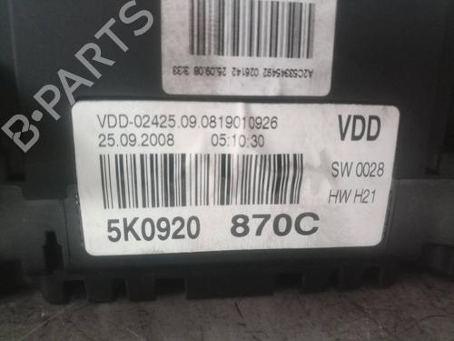 Instrument cluster VW GOLF VI (5K1)  | BP7302961C47 