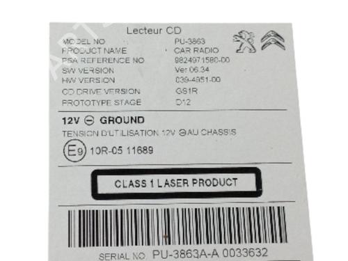 Radio CITROËN C4 II (NC_) | BP30610142E6