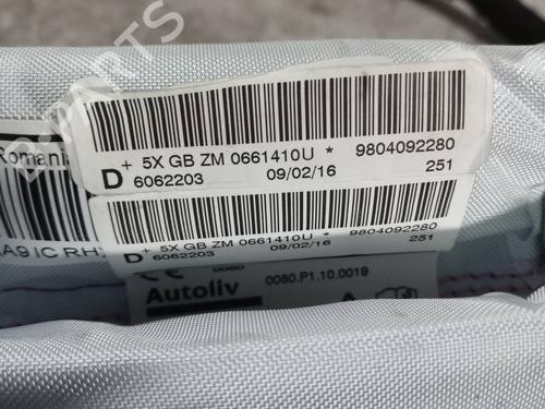 BP6549176C12 | Airbag cortina direito PEUGEOT 2008 I (CU_) 1.6 BlueHDi 120 BP6549176C12