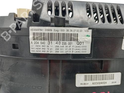 Instrument cluster MERCEDES-BENZ C-CLASS (W204) C 220 CDI (204.008) | BP22615362C47 