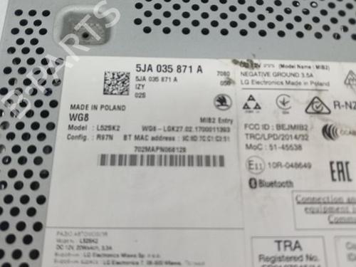 Radio SKODA RAPID (NH3, NK3, NK6)  | BP25250245E6 