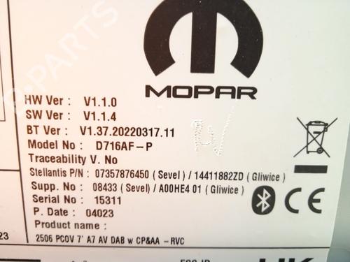 Radio OPEL MOVANO C Van (U9) 2.2 D | BP26209106E6 