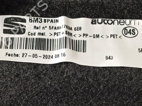 Rear parcel shelf SEAT LEON (KL1, KLG) 1.5 eTSI | BP31943483C85
