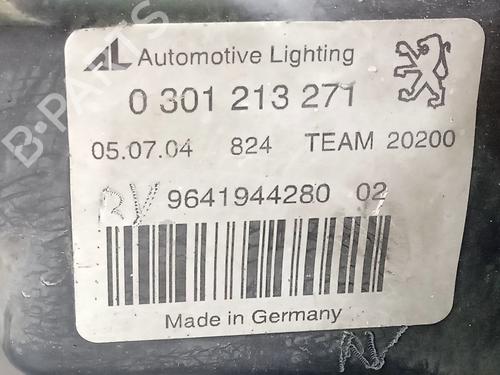 Left headlight PEUGEOT 407 (6D_) 2.0 HDi 135 (6DRHRH, 6DRHRE, 6DRHRG, 6DRHRJ) | BP23128890C28 