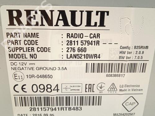 Radio RENAULT CLIO IV (BH_) 0.9 TCe 90 (BHNF, BHMA, BHMH, BHJK, BHJR) | BP29146449E6 