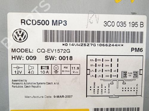 Radio VW PASSAT B6 (3C2) 2.0 FSI | BP27693624E6