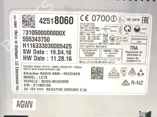 Radio OPEL ASTRA K (B16) 1.6 CDTi (68) | BP6940327E6 