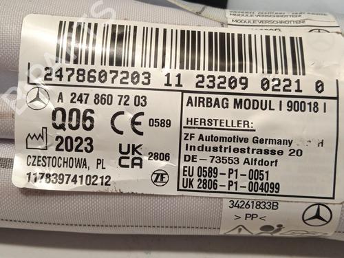 Right curtain airbag MERCEDES-BENZ EQA (H243) EQA 250+ (243.702) | BP29973535C12