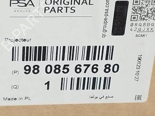 Højre forlygte CITROËN JUMPY III Van (V_) 2.0 BlueHDi 120 | BP29268039C29 