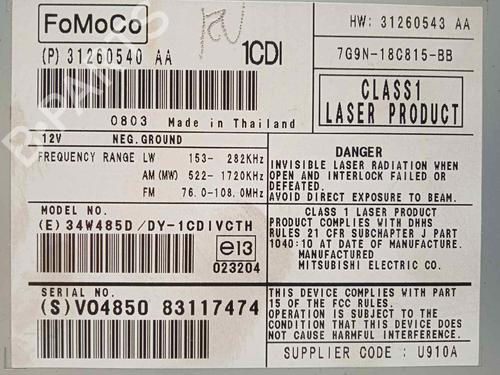 Radio VOLVO XC70 II (136)  | BP17182628E6 