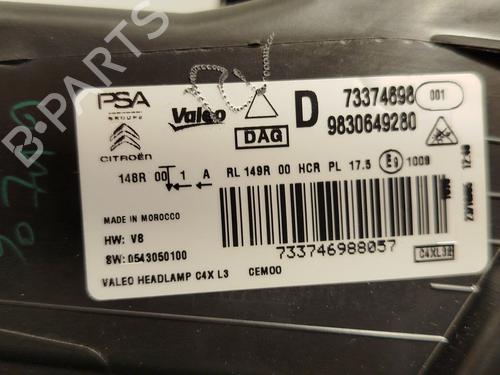 Right headlight CITROËN C4 III (BA_, BB_, BC_)  | BP29268043C29 