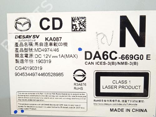 Radio MAZDA CX-3 (DK) 2.0 SKYACTIV-G | BP30317587E6 