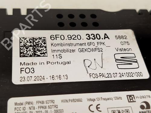 Instrument cluster SEAT ARONA (KJ7, KJP) 1.0 TSI | BP25596020C47