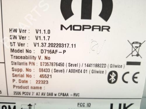 Radio OPEL MOVANO C Van (U9) 2.2 D | BP26209103E6 