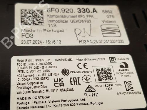 Instrument cluster SEAT ARONA (KJ7, KJP) 1.0 TSI | BP25596020C47