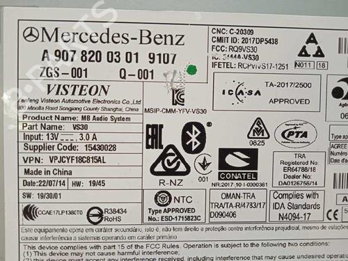 Radio MERCEDES-BENZ SPRINTER 4-t Van (B907, B910) 419 CDI RWD (907.643, 907.645, 907.647) | BP26207833E6 