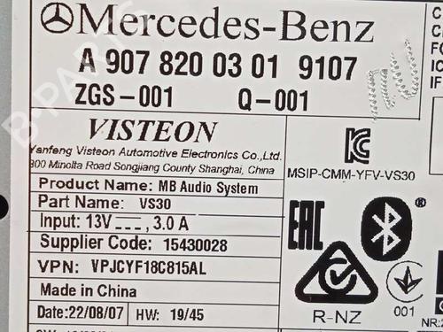 Radio MERCEDES-BENZ SPRINTER 4-t Van (B907, B910) 419 CDI RWD (907.643, 907.645, 907.647) | BP26207794E6 