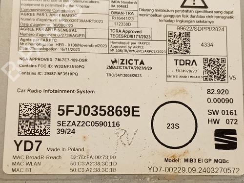 Display monitor SEAT IBIZA V (KJ1, KJG) 1.0 TSI | BP32289558C48 