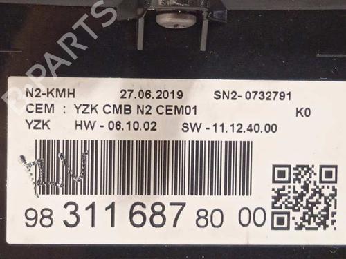 Instrument cluster PEUGEOT TRAVELLER Bus (V_) 2.0 BlueHDi 150 / HDi 150 | BP10572593C47 
