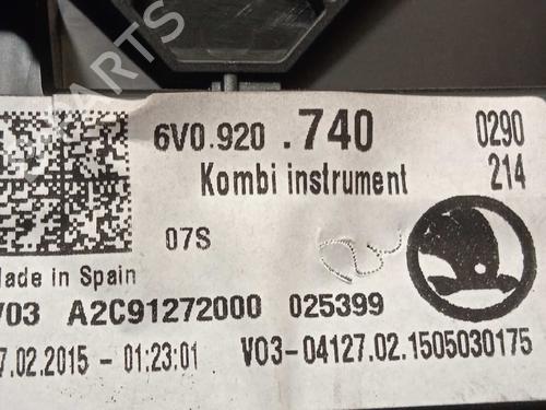 Instrument cluster SKODA FABIA III (NJ3) 1.2 TSI | BP17910614C47 