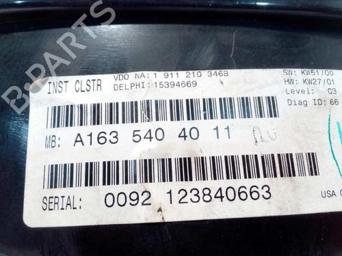 Instrument cluster MERCEDES-BENZ M-CLASS (W163) ML 400 CDI (163.128) | BP4648644C47 