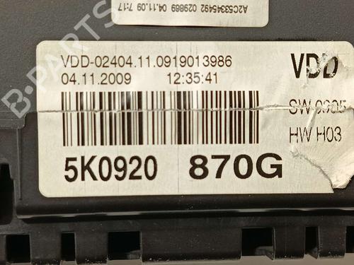 Instrument cluster VW GOLF VI (5K1) 2.0 TDI | BP37758876C47 - Image 8