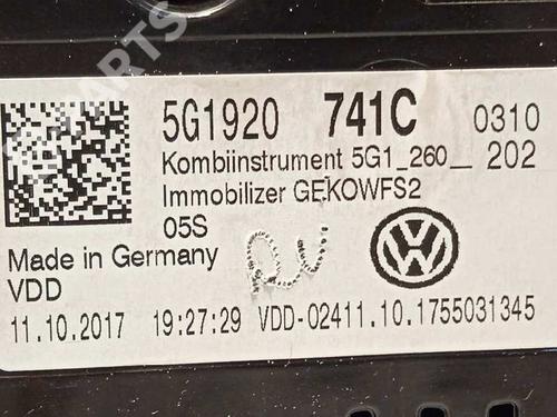Instrument cluster VW GOLF VII (5G1, BQ1, BE1, BE2) 1.6 TDI | BP8912218C47 