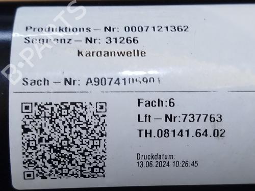 Driveshaft MERCEDES-BENZ SPRINTER 4-t Van (B907, B910) 419 CDI RWD (907.643, 907.645, 907.647) | BP26209730M37 