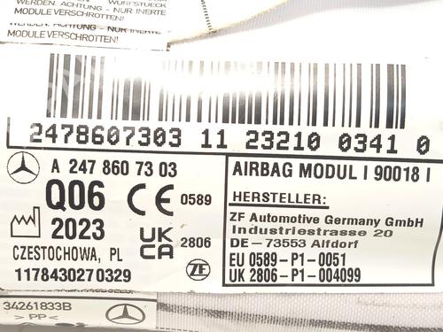Left curtain airbag MERCEDES-BENZ EQA (H243) EQA 250+ (243.702) | BP29973536C11