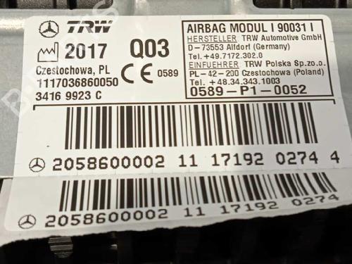 Kollisonspute sett MERCEDES-BENZ C-CLASS Convertible (A205) C 200 (205.442) | BP6543127C86 