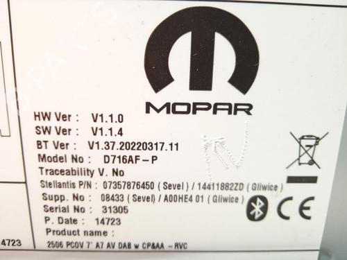 Radio OPEL MOVANO C Van (U9) 2.2 D | BP26209118E6 