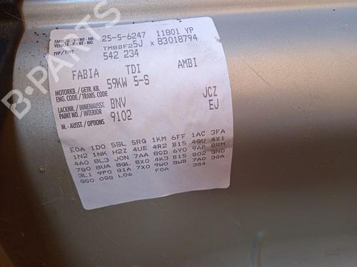 Right front door SKODA FABIA II (542) 1.4 TDI | BP19253772C3 