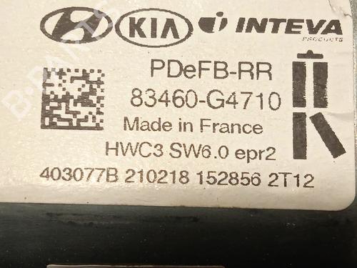 Rear right window mechanism HYUNDAI i30 (PDE, PD, PDEN) 1.0 T-GDI | BP26611083C25 