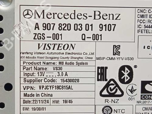 Radio MERCEDES-BENZ SPRINTER 4-t Van (B907, B910) 419 CDI RWD (907.643, 907.645, 907.647) | BP26207886E6