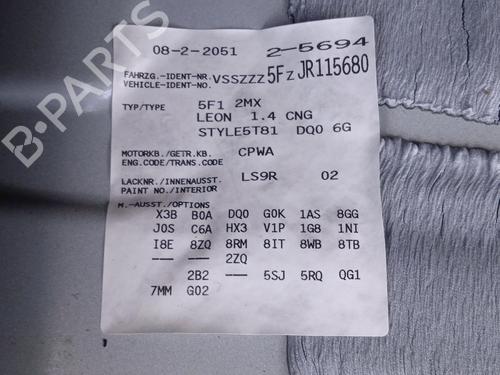 Rear axle SEAT LEON (5F1) 1.4 TGI | BP32382405M2