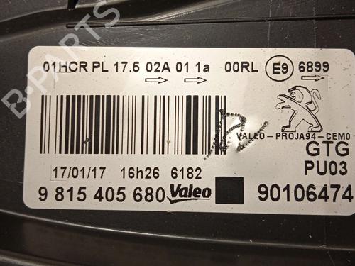 Left headlight PEUGEOT 2008 I (CU_) 1.2 THP 110 / PureTech 110 | BP23256765C28 