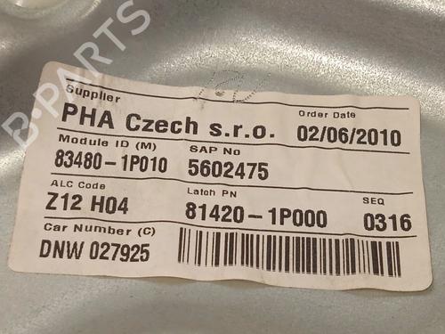 Rear right window mechanism KIA VENGA (YN) 1.6 CRDi 128 | BP26396606C25