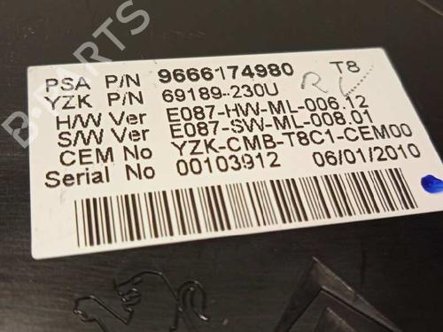 Instrument cluster PEUGEOT 3008 I MPV (0U_)  | BP13526909C47 