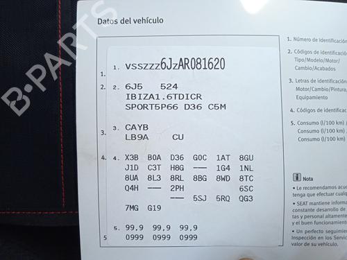 Køler SEAT IBIZA IV SC (6J1, 6P5) 1.6 TDI | BP29114722M31 