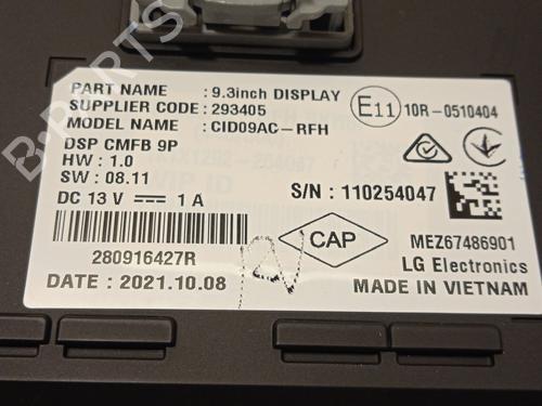 Display RENAULT ARKANA I (LCM_, LDN_) 1.6 E-TECH 145 (LDMU) | BP29912424C48