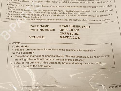 Rear bumper spoiler MAZDA CX-5 (KF) 2.0 | BP31645453C154 