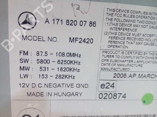 Radio MERCEDES-BENZ SLK (R171) 200 Kompressor (171.442) | BP4806560E6 