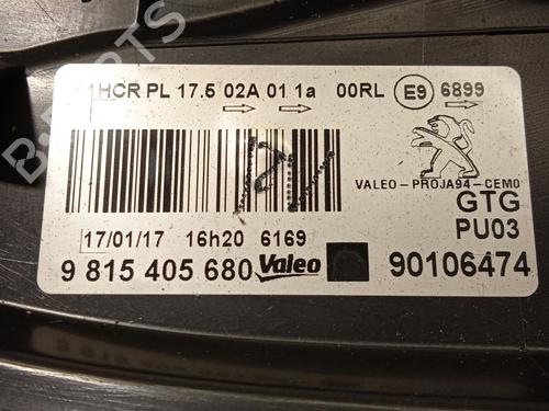 Left headlight PEUGEOT 2008 I (CU_) 1.2 THP 110 / PureTech 110 | BP23256769C28 